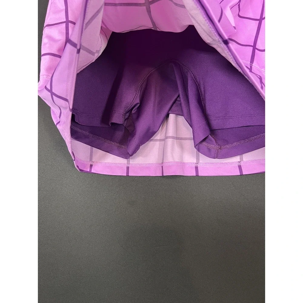 Jofit‎ Golf Skort Womens Large Purple Window Pane Stretch Inner Shorts Pockets